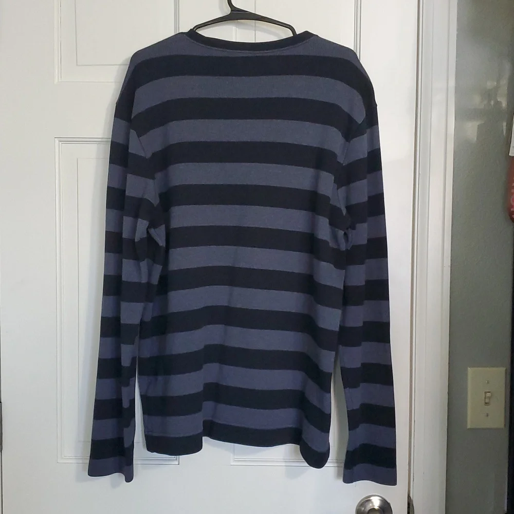Banana Republic Blue Striped Long Sleeve Sweater Mens Sz L